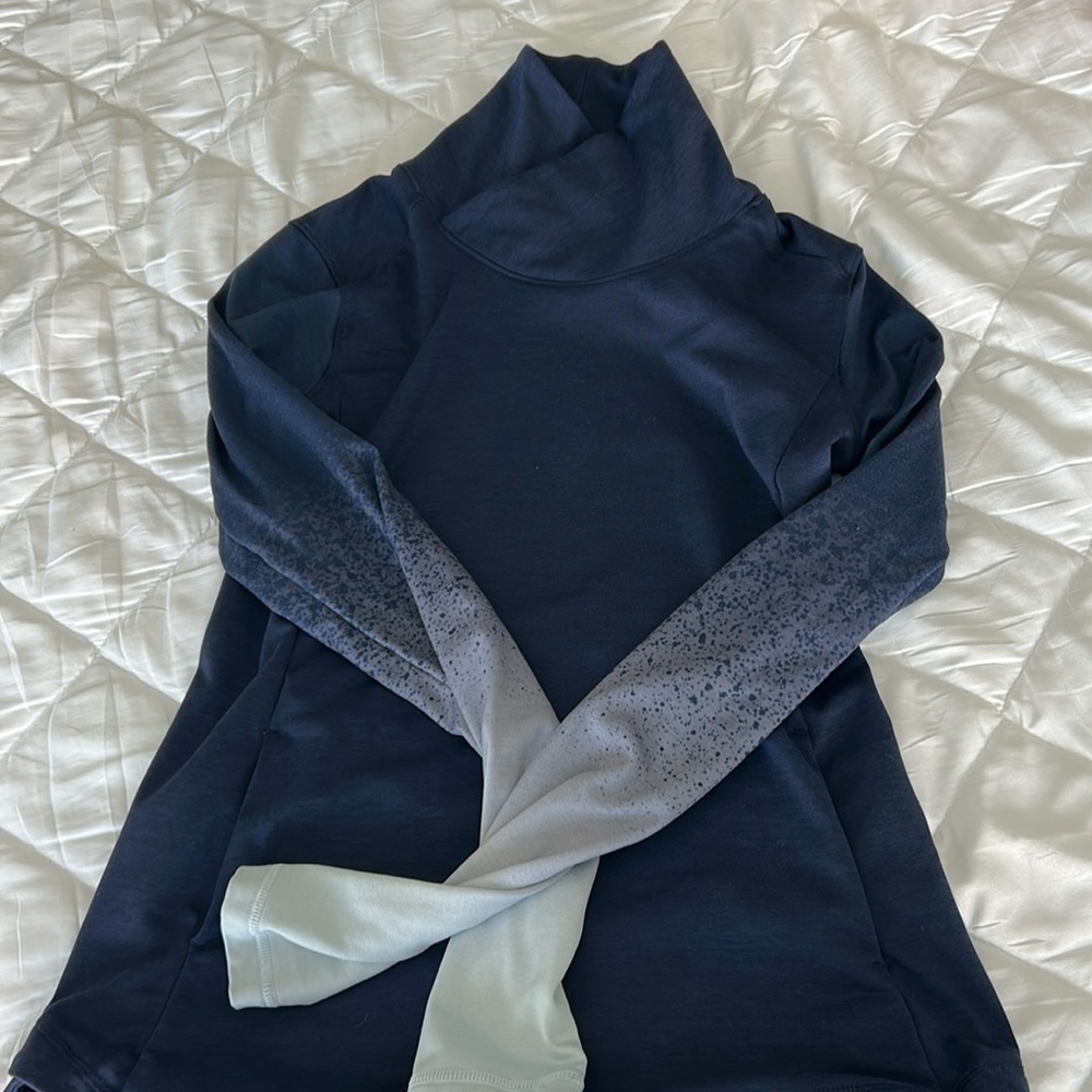 Calia turtle neck long sleeve navy blue top